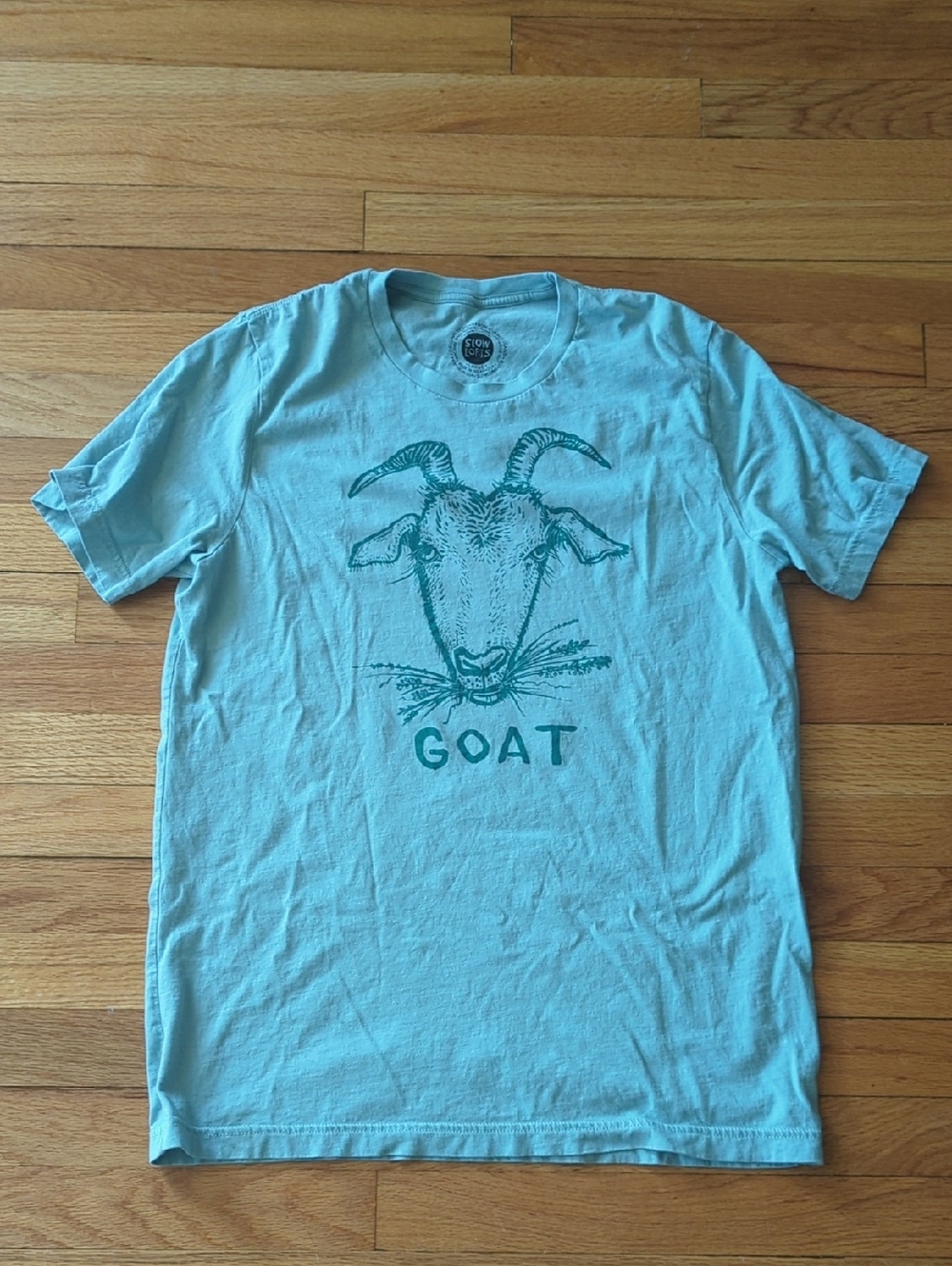 Slow Loria Teal GOAT Short Sleeved T-shirt